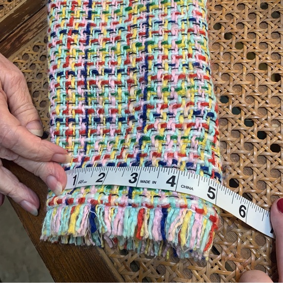 Halogen multiple colored tweed /weave with fringe suit jacket Medium Weight. - Picture 10 of 12
